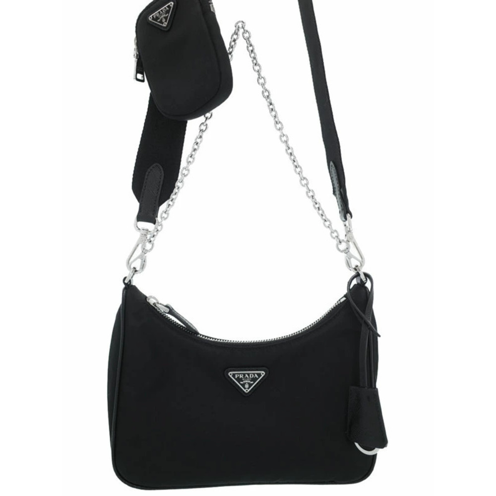 Prada ReEdition 2005 ReNylon Chain Bag Black